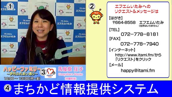 エフエムいたみ前サイネージモニタ